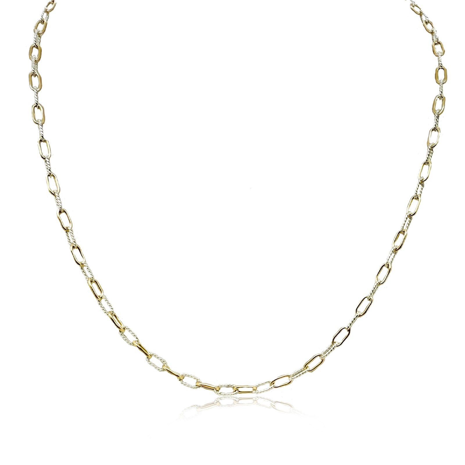 Gold Fill and Silver Paperclip Chain