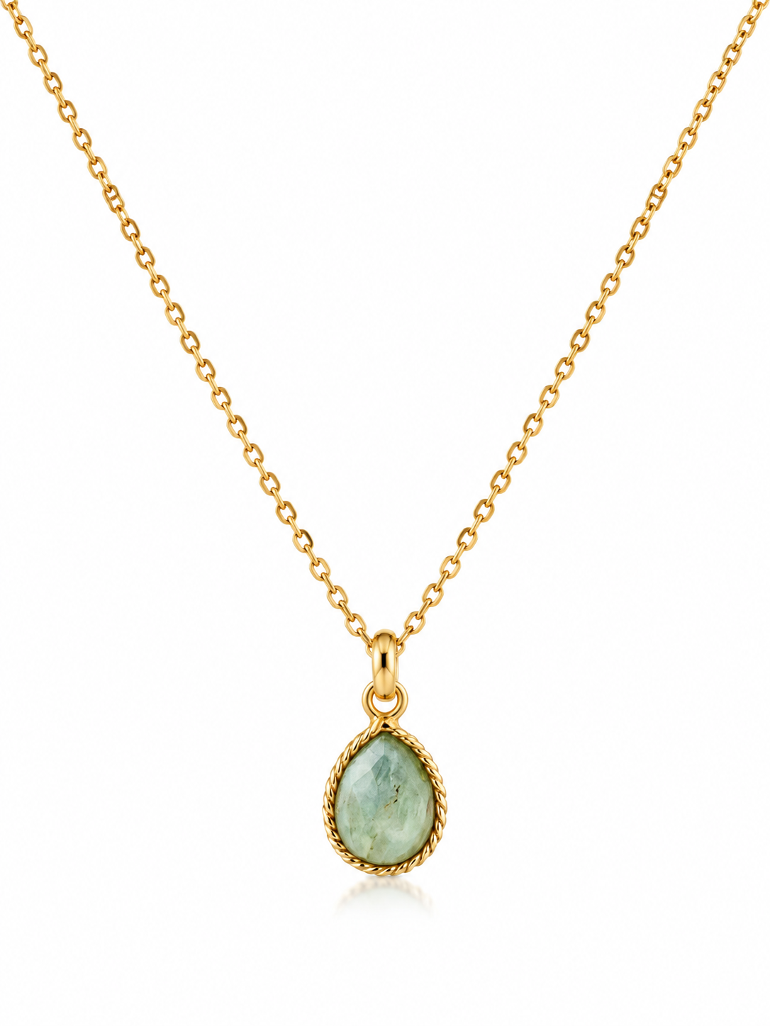 Aquamarine Teardrop Necklace