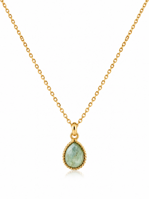 Aquamarine Teardrop Necklace