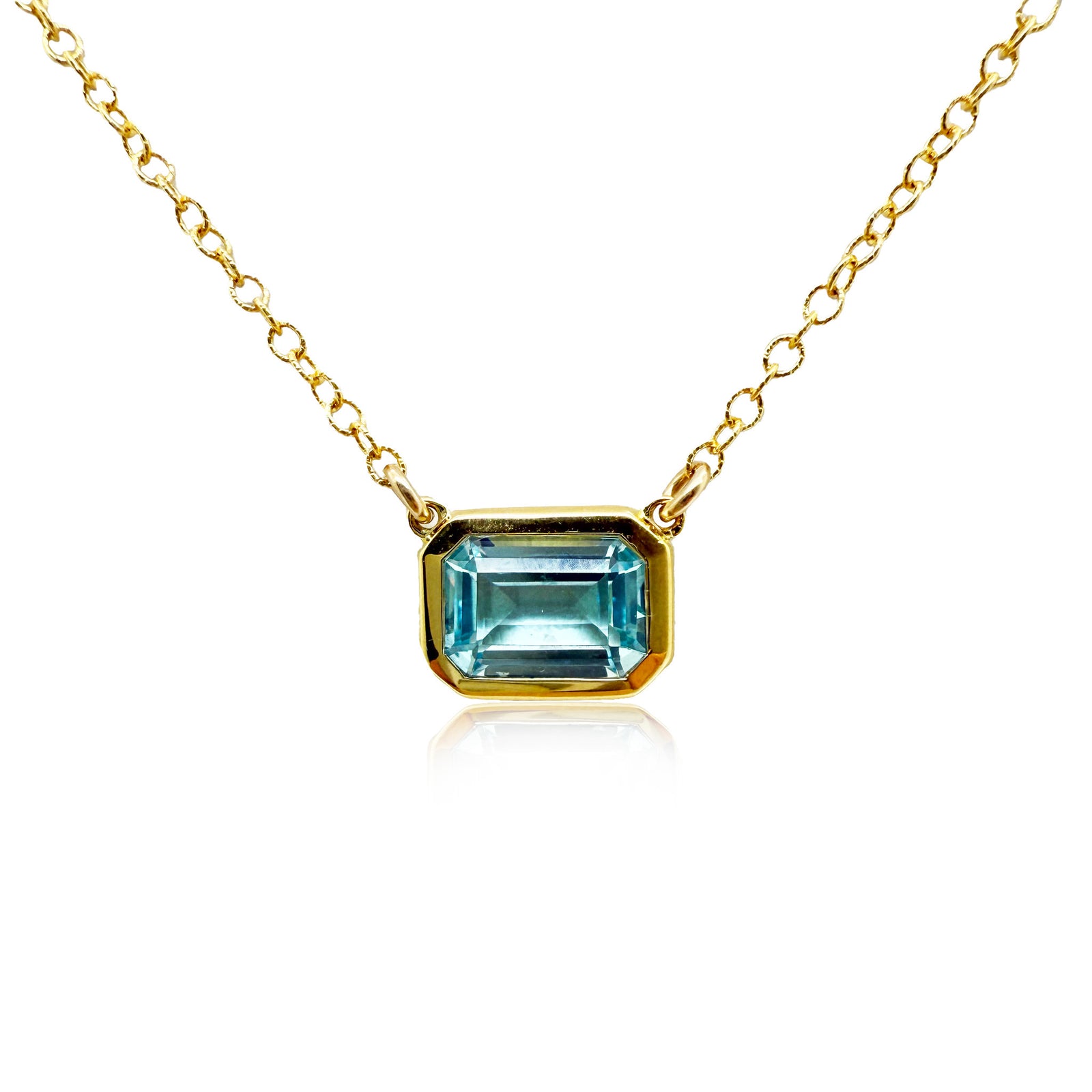 East West Blue Topaz Necklace