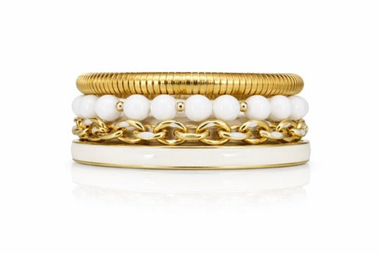 White Lotus Bracelet Stack