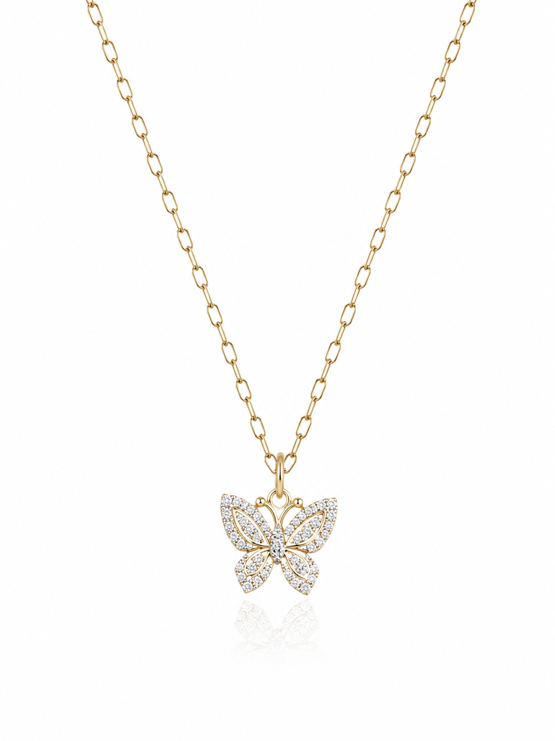Diamond Butterfly Charm
