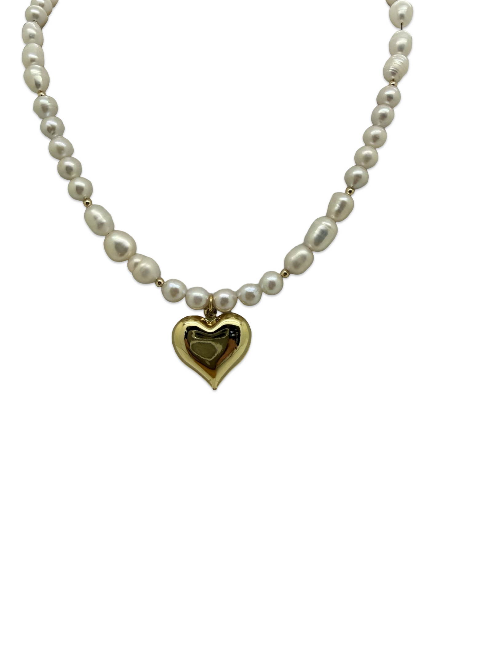 Fresh-Water Pearl and Heart Necklace