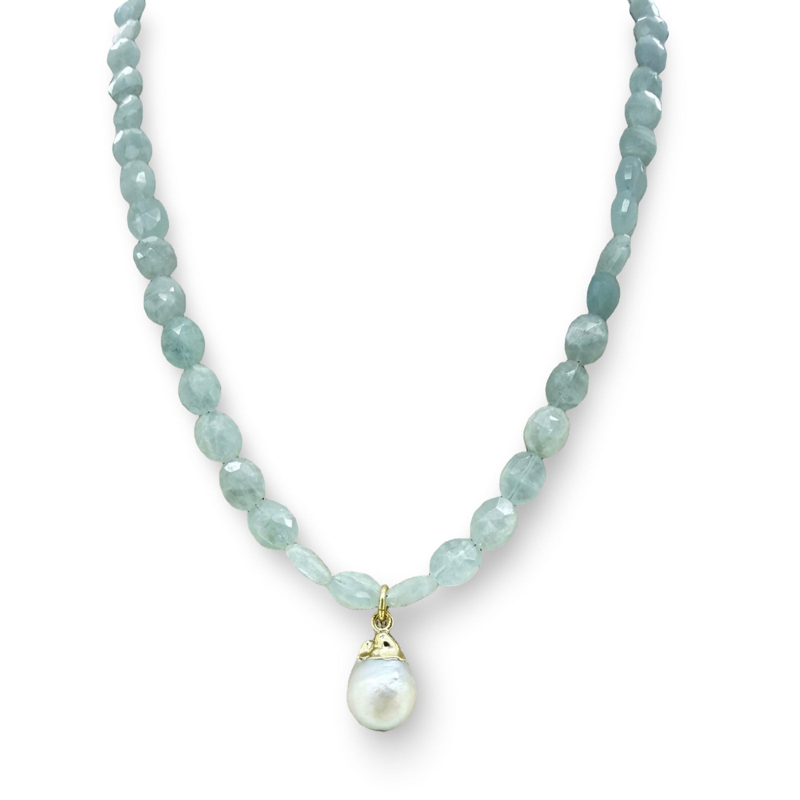 Aquamarine and Pearl Necklace