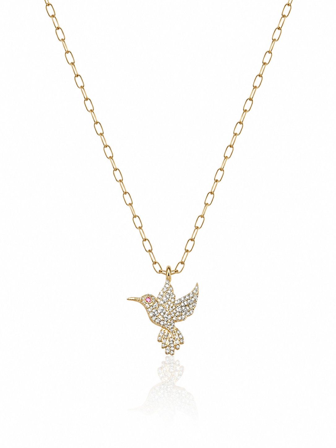 Diamond Hummingbird Charm