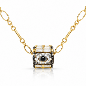 Protective Eye Lab-Grown Diamond Baguette Wheel Necklace
