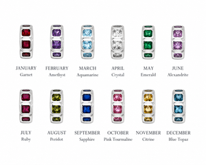 The Baguette Wheel Pendant - Birthstone Collection