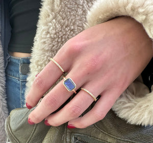 Labradorite Emerald Cut Ring