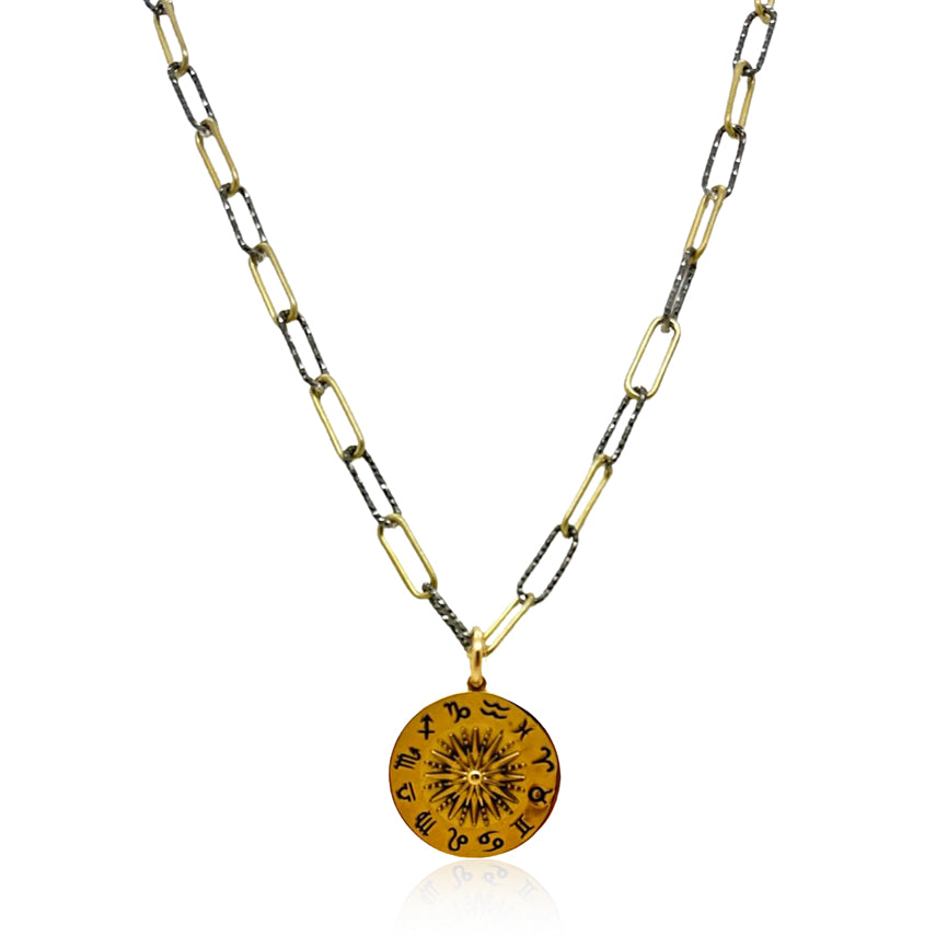 Charms- Lotus Mandala Crown Chakra Necklace- Gold - Laughing Lotus