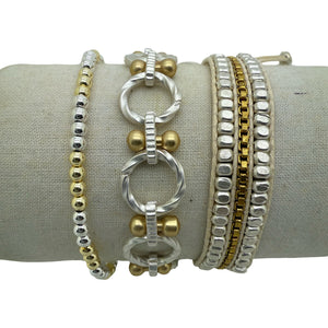 Tania Matt Silver and Matt Gold Link Bracelet