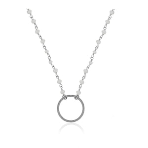 Moonstone Silver Orbit Necklace