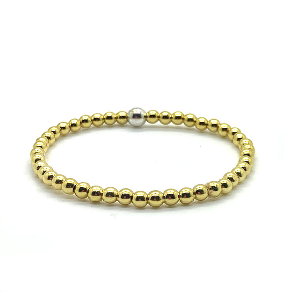 Rose Gold Bead Diamond Rondel Stretch Bracelet – Pageo Fine Jewelers