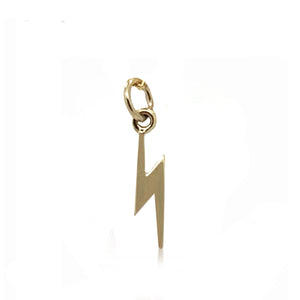 Lightening Bolt Charm Necklace- Gold