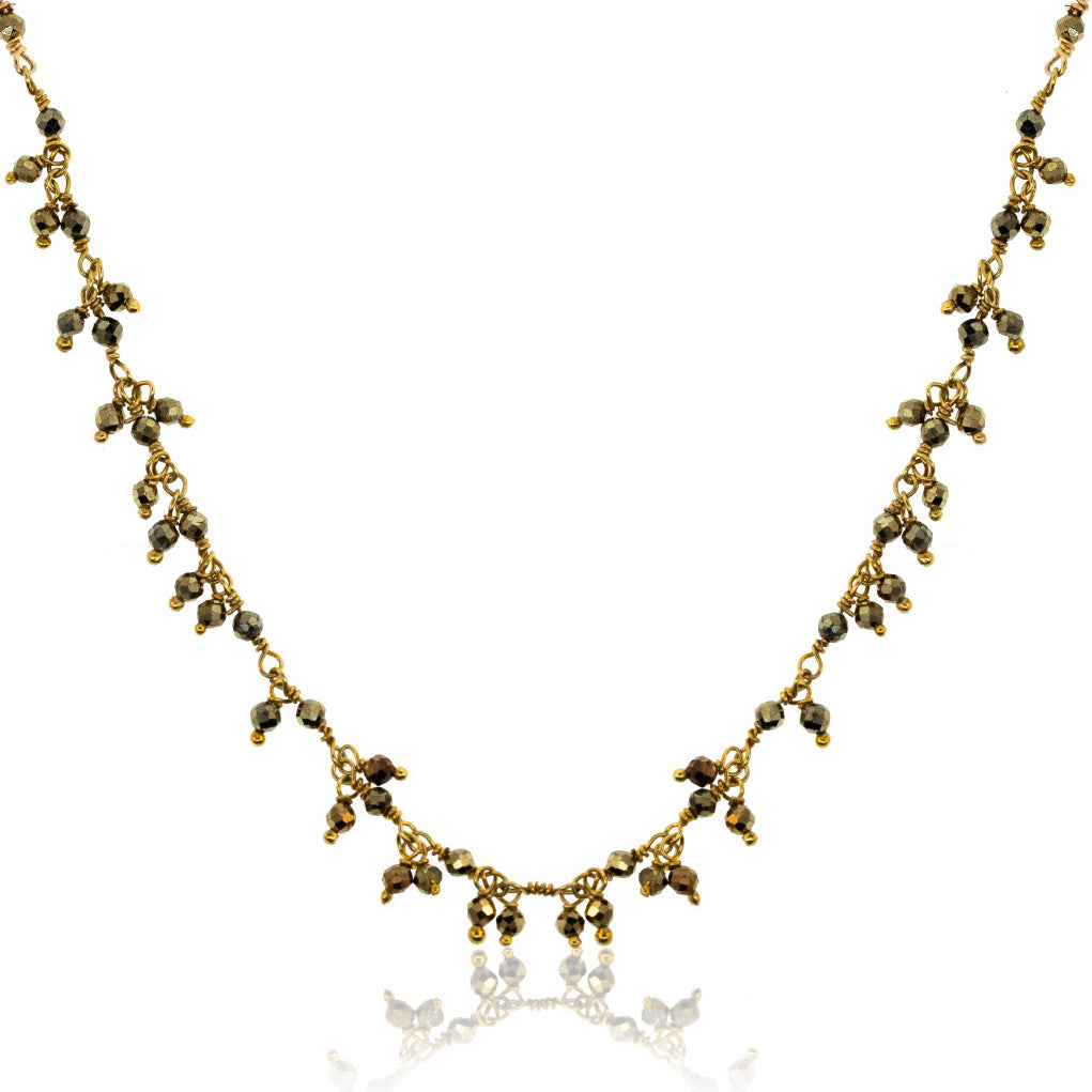 Dancing Pyrite Chain Necklace