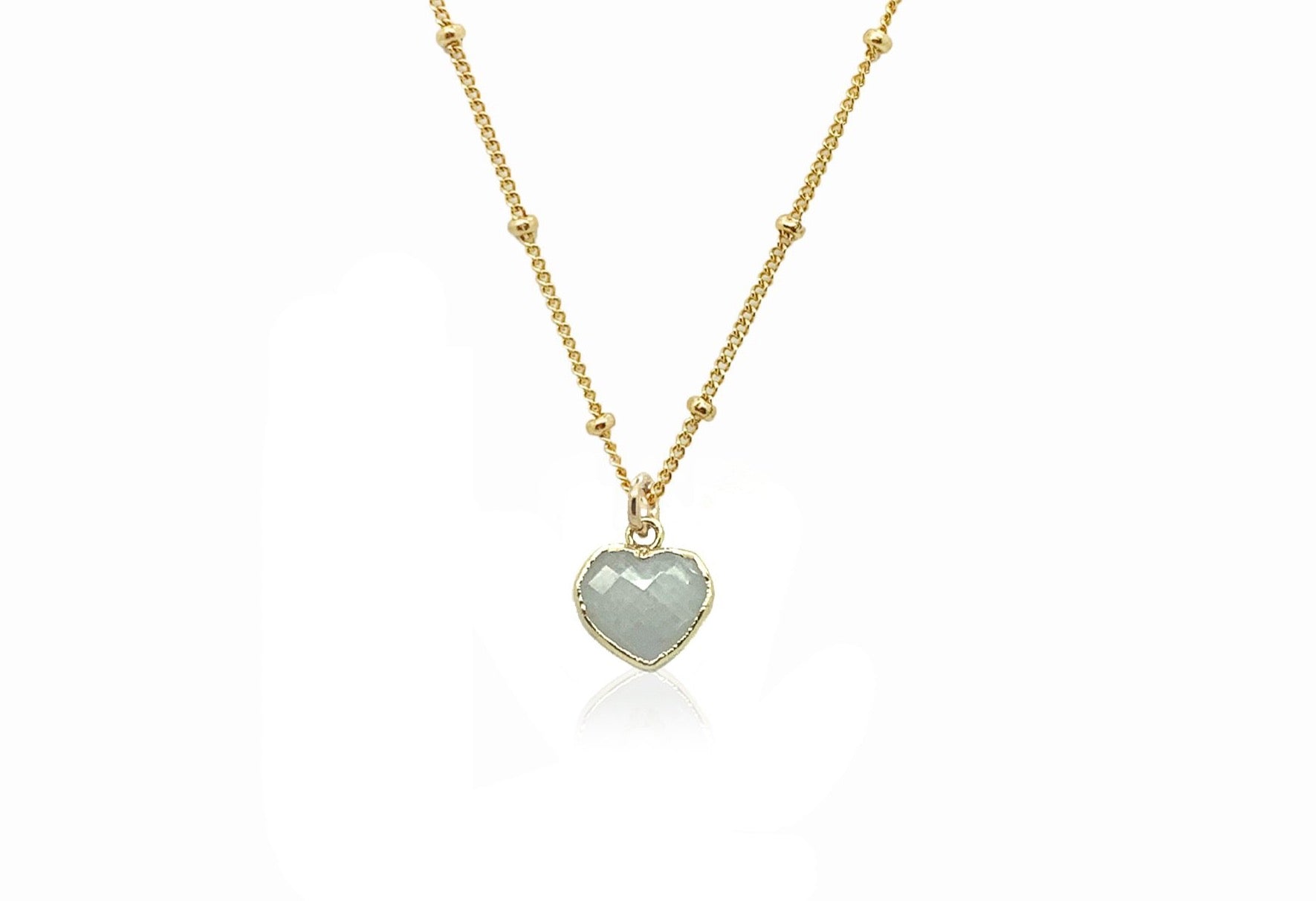 Moonstone Mini Heart Necklace