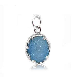 Grit and Grace Necklace-Blue Druzy Silver