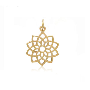 Charms- Lotus Mandala Crown Chakra Necklace- Gold
