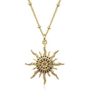 Diamond and Sapphire Sun Necklace