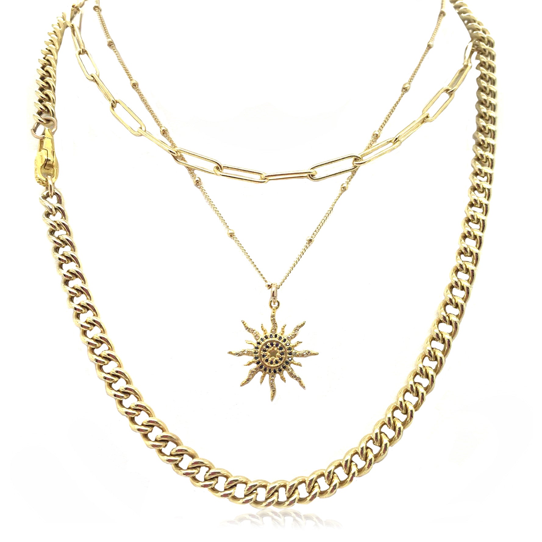 Sunny Days Ahead Layered Necklace Set -Gold-filled