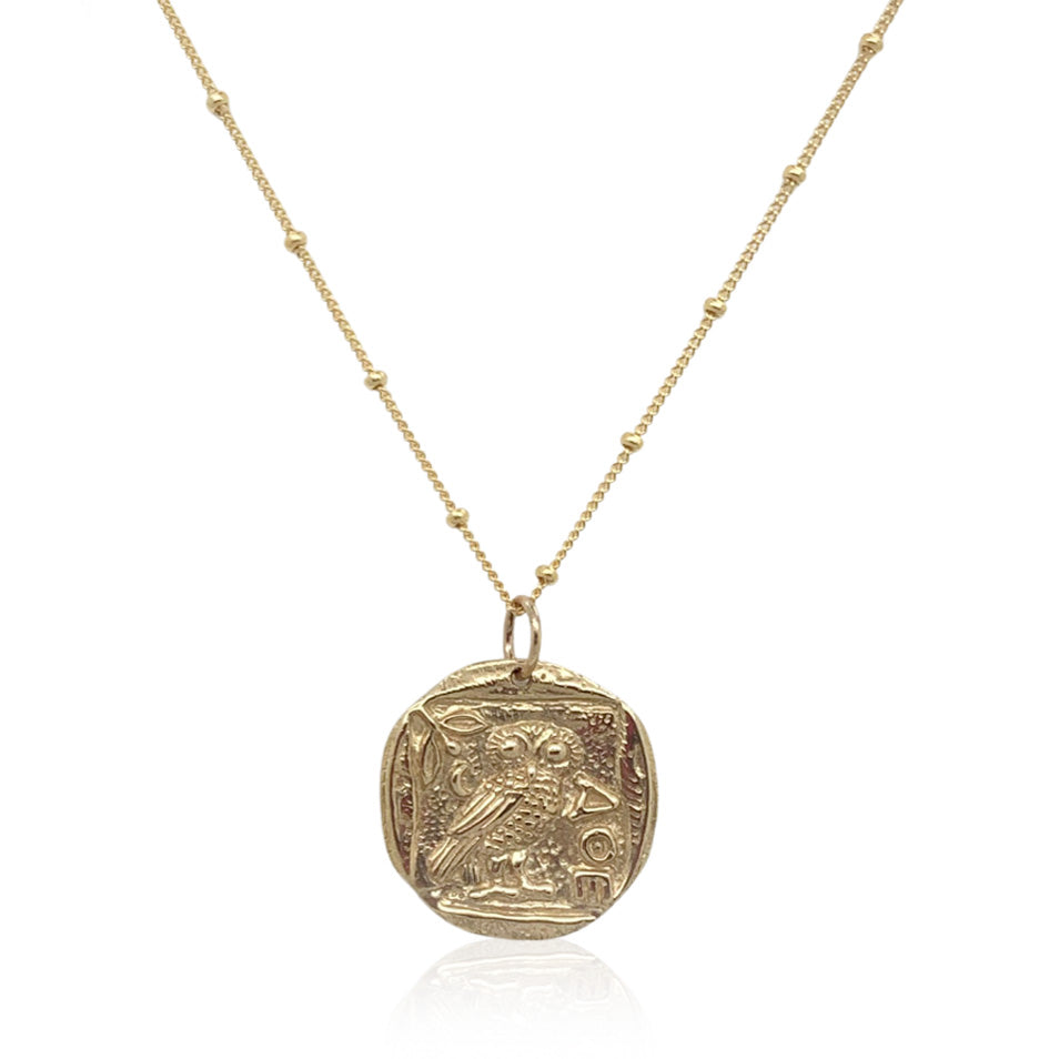 Wise Owl Coin Necklace
