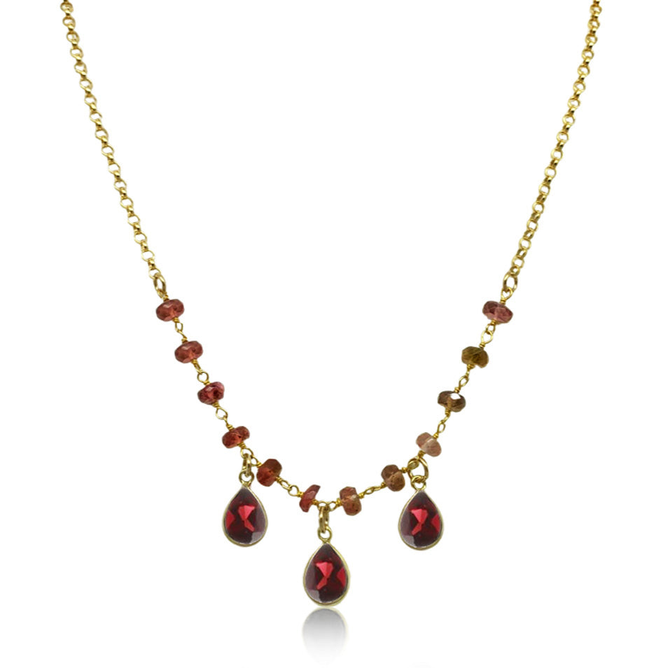 Garnet Drops Necklace
