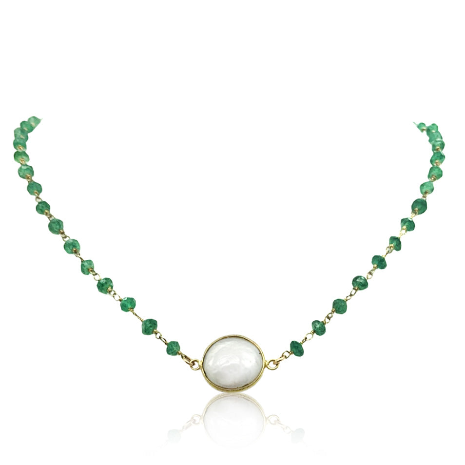 Raw Emerald Serenity Necklace