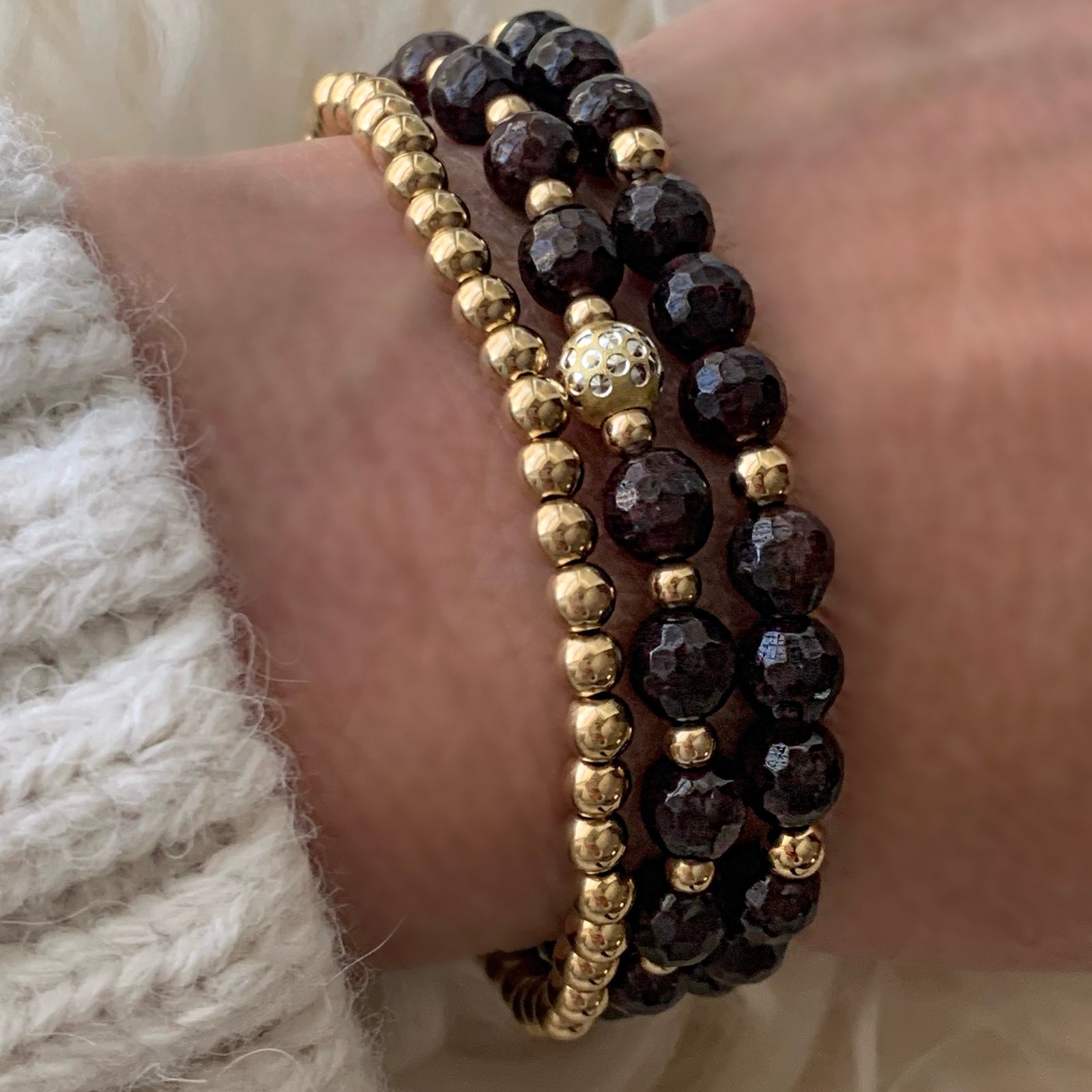 Garnet Bracelet Stack