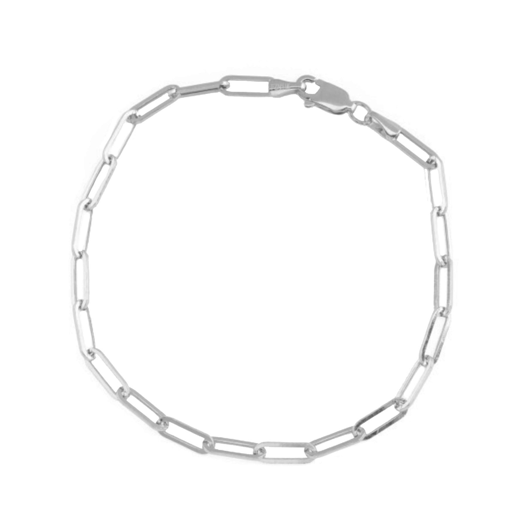 Silver Paper Clip Chain Bracelet