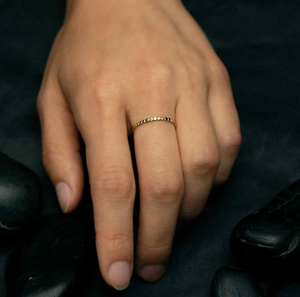 Gold Fill Flat Beaded Ring