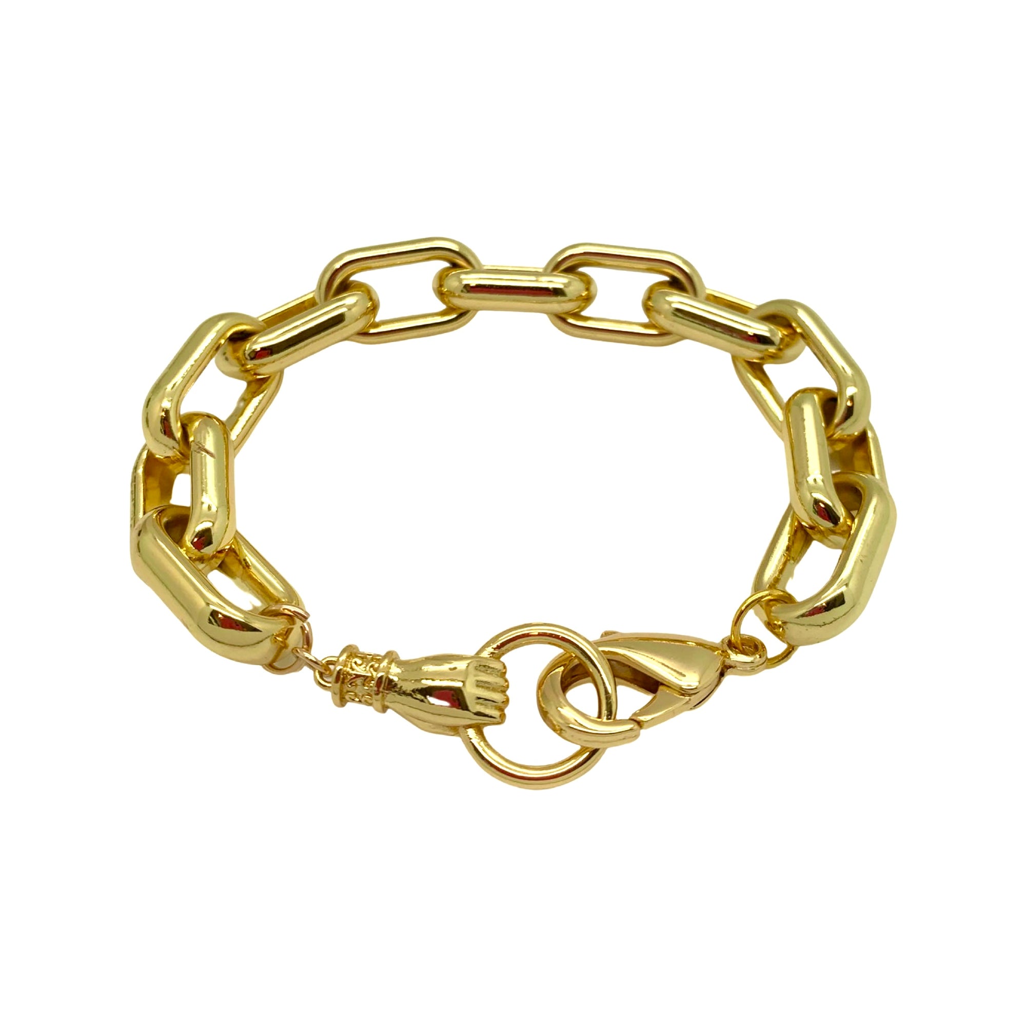 Hold my Hand Bracelet- Chunky Gold Chain Link- Paper Clip